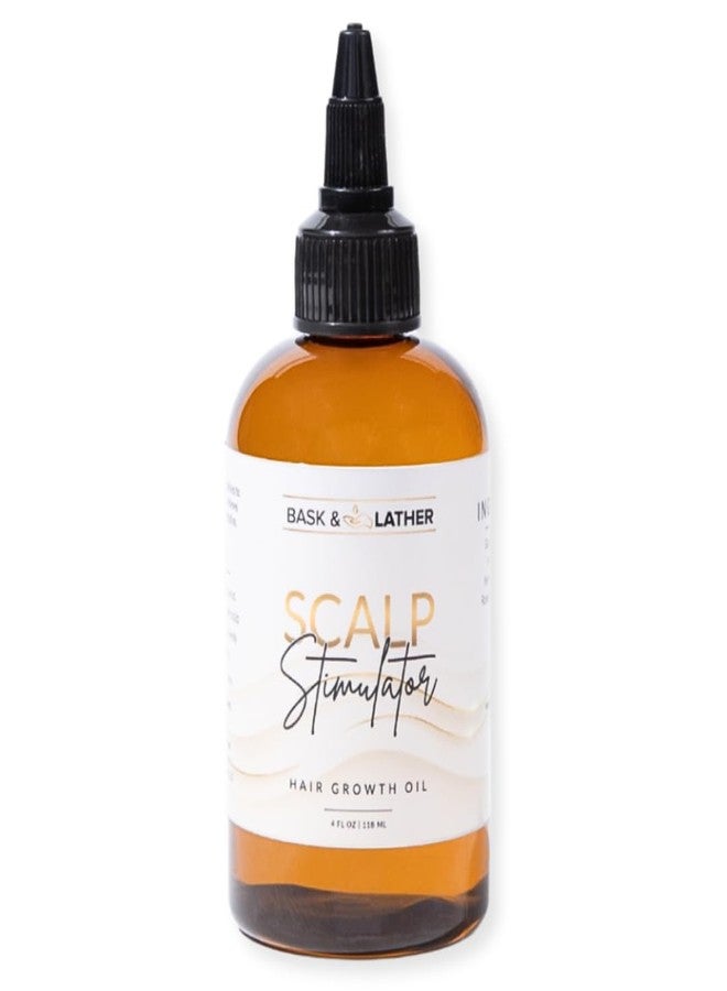 Bask & Lather Scalp Stimulator Hair Growth Oil, Cold Pressed Mint and Rosemary Blend with Grapeseed for Hair Growth, Organic Natural Leave in, All Hair Types, 4 Fl Oz - Image 1